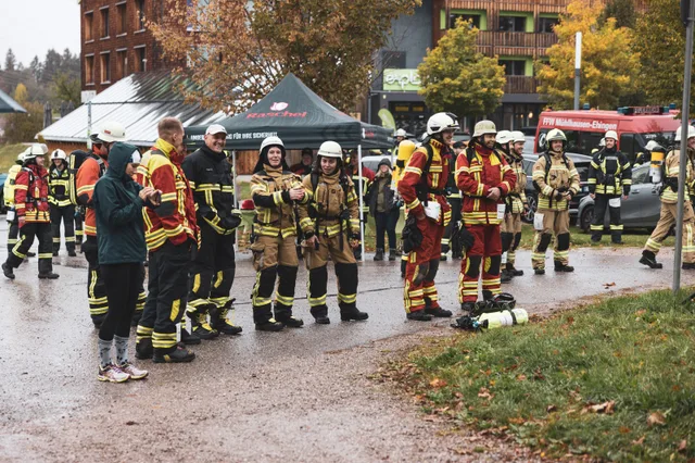 Wartende Teilnehmer am Start.
